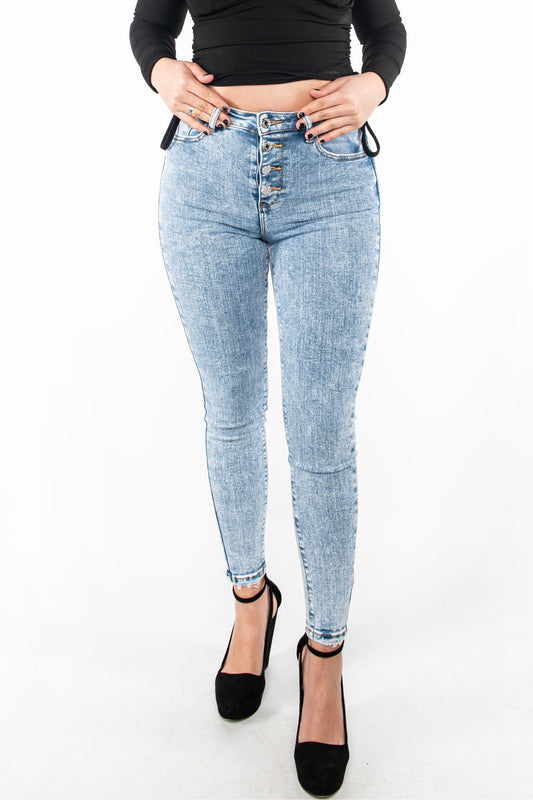 Jeans de pitillo vaquero de talle alto PUSH UP