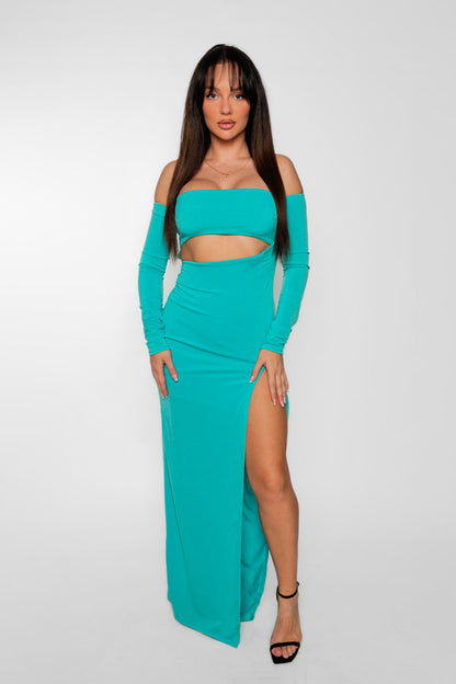 Vestido maxi ,sexi de hombros descubiertos