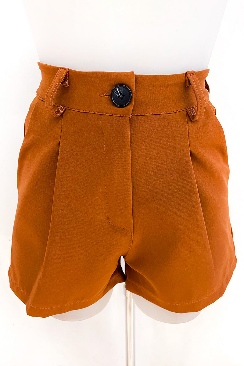 Short corto  de talle alto con bolsillo oblicuo